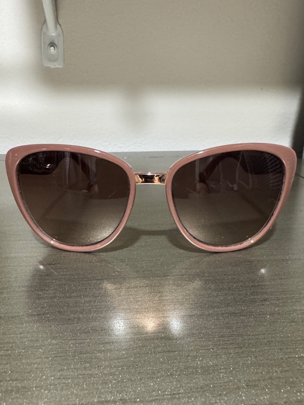 LC Lauren Conrad Brown Cat-Eye Sunglasses with Gold Accent